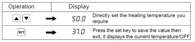 Temperature Setting Method 1